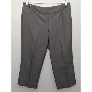 Larry Levine Stretch Women's Gray Capri Cropped Pants Size 14
